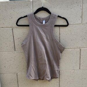 Fabletics Taupe Ribbed Tank Top